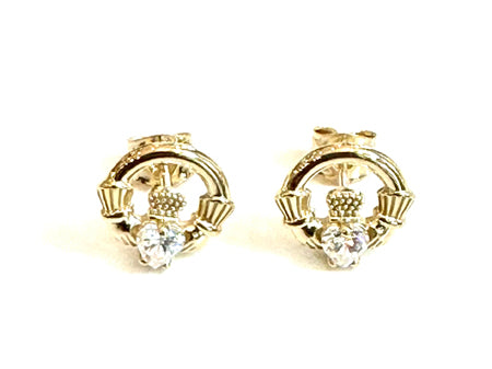 9 CT Yellow Gold Cz Birthstone Earrings
