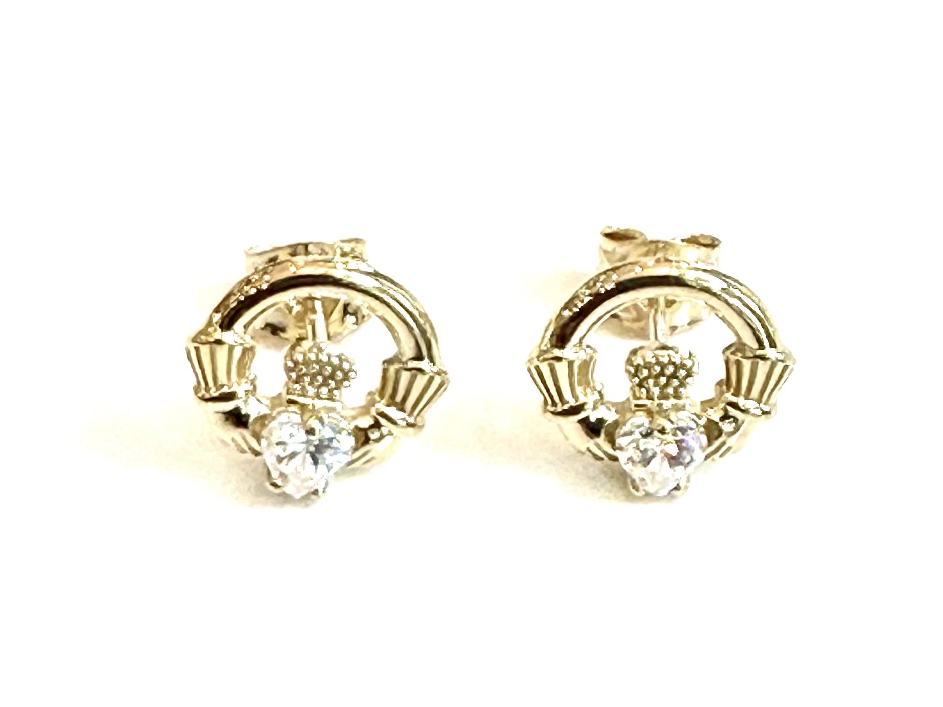 9 CT Yellow Gold Cz Birthstone Earrings