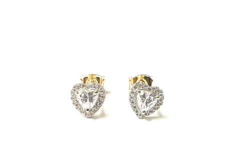 9 CT Yellow Gold Heart Earring.