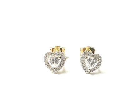 A Yellow Gold Heart Cz Gold Necklace