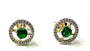 9 CT Yellow Gold Emerald & White Cz Earring.