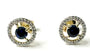 9 CT Yellow Gold Sapphire & White Cz Earring.