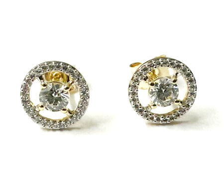 A Yellow Gold White Cz Necklace