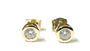 9 CT Yellow Gold Cz 5mm Stone Set Earring.