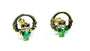 9 CT Yellow Gold Emerald Green Stone Earring