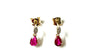 9 CT Yellow Gold Ruby Cz Earring.