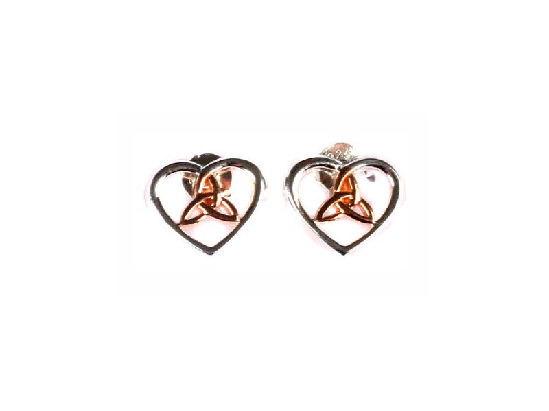 Rose Gold Plated On Silver Earring