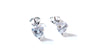 White Cz Silver 6mm Heart Claw Set Earring Boxed.