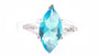Aquamarine & White Cubic Zirconia Ring