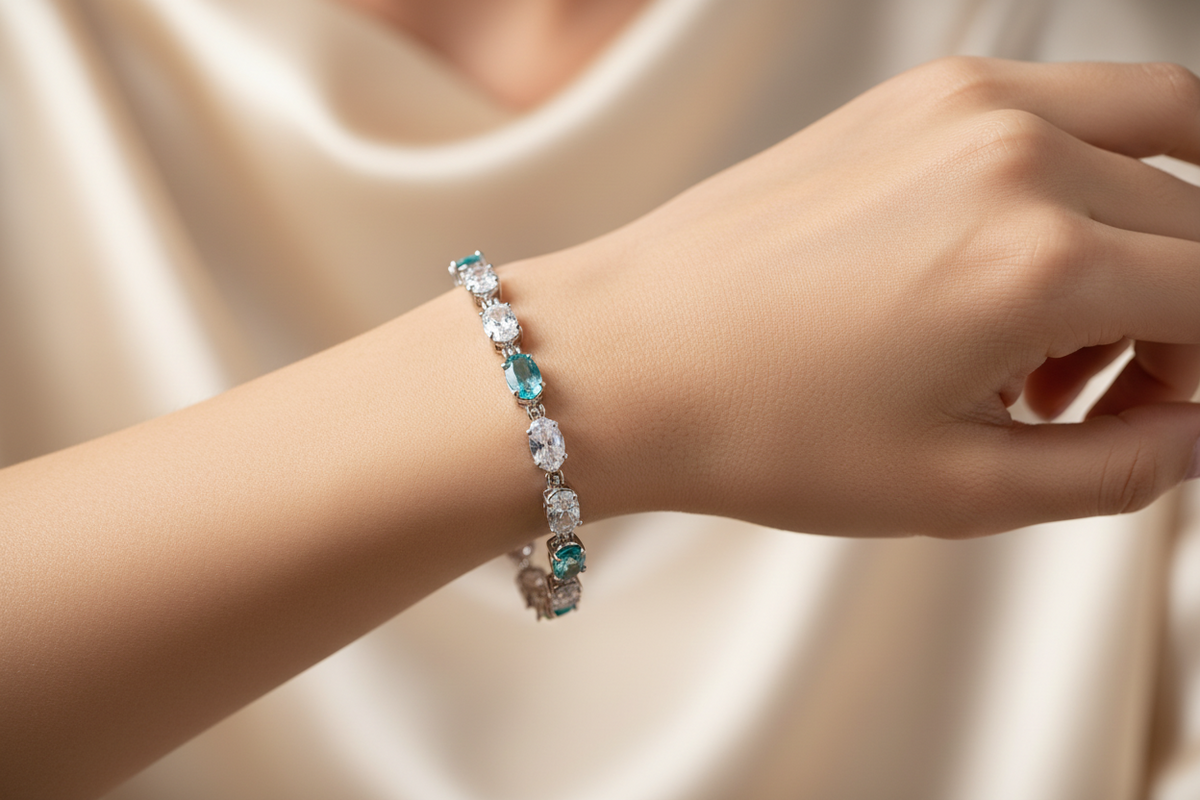Aquamarine Cubic Zirconia Bracelet