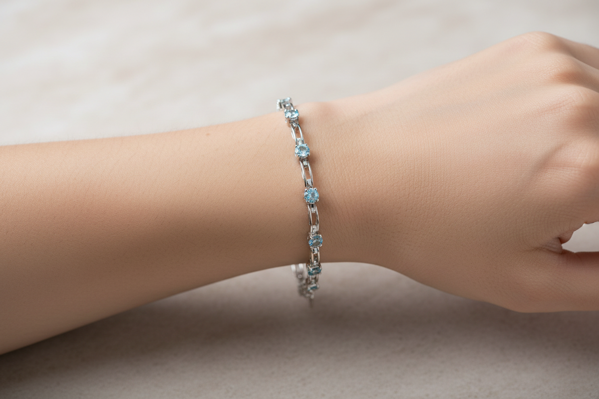 Aquamarine Cubic Zirconia Bracelet