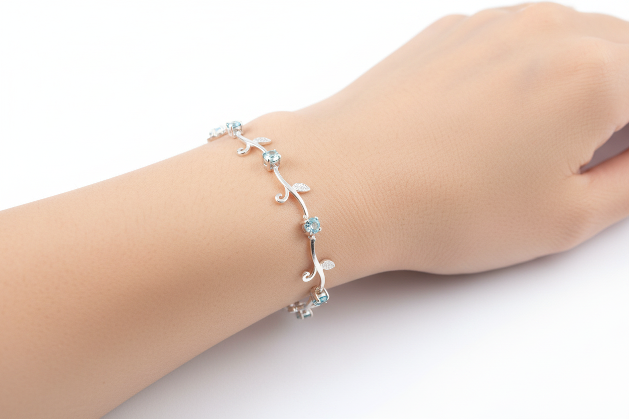 Aquamarine Cubic Zirconia Bracelet