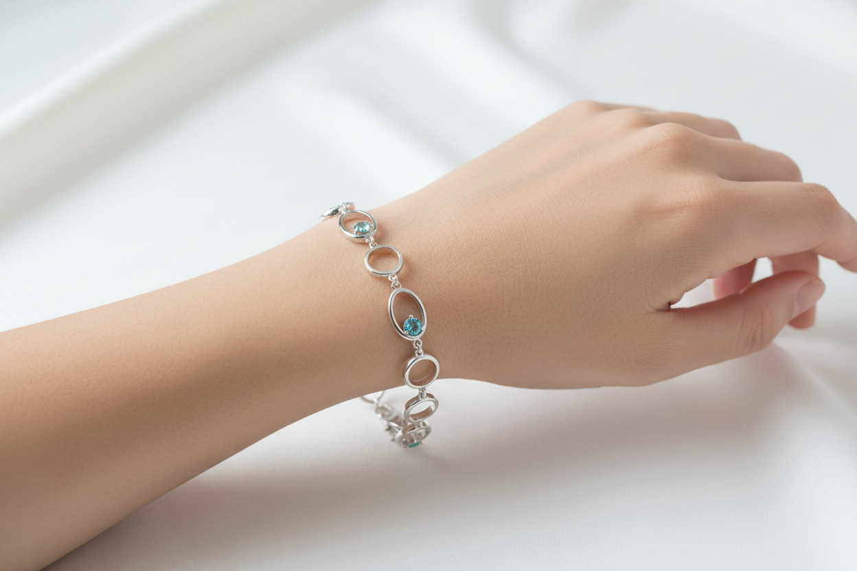 Aquamarine Cubic Zirconia Bracelet