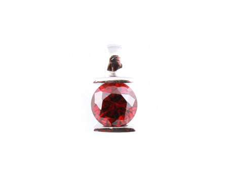 A Garnet & White Cubic Zirconia Pendant.