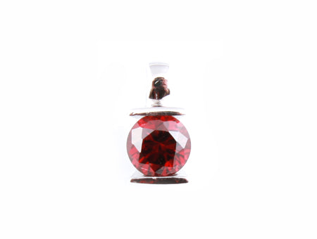 A Garnet & White Cubic Zirconia Pendant.