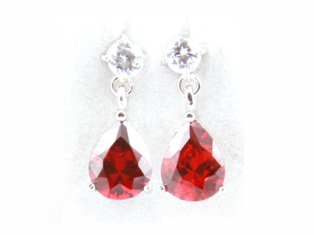 Garnet Cubic Zirconia Earring