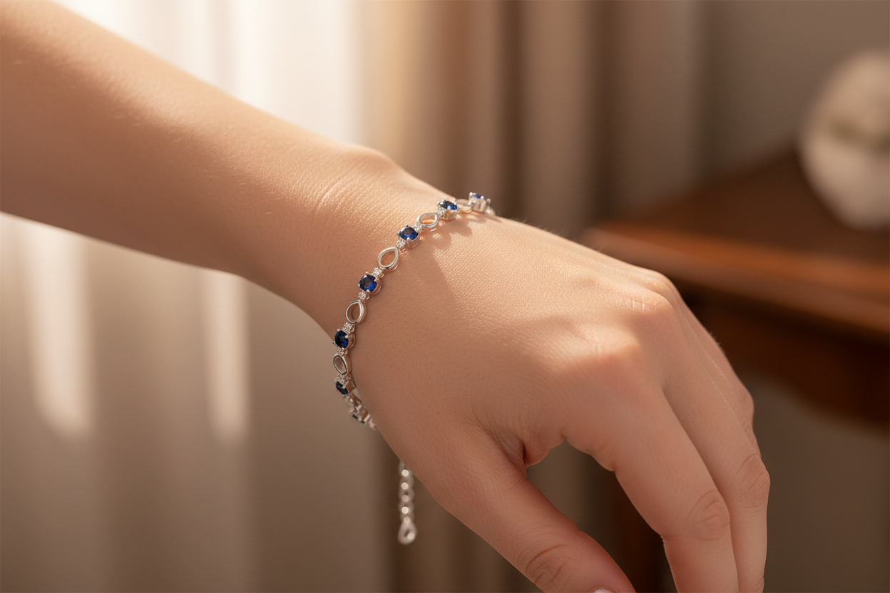 Sapphire Cubic Zirconia  Bracelet
