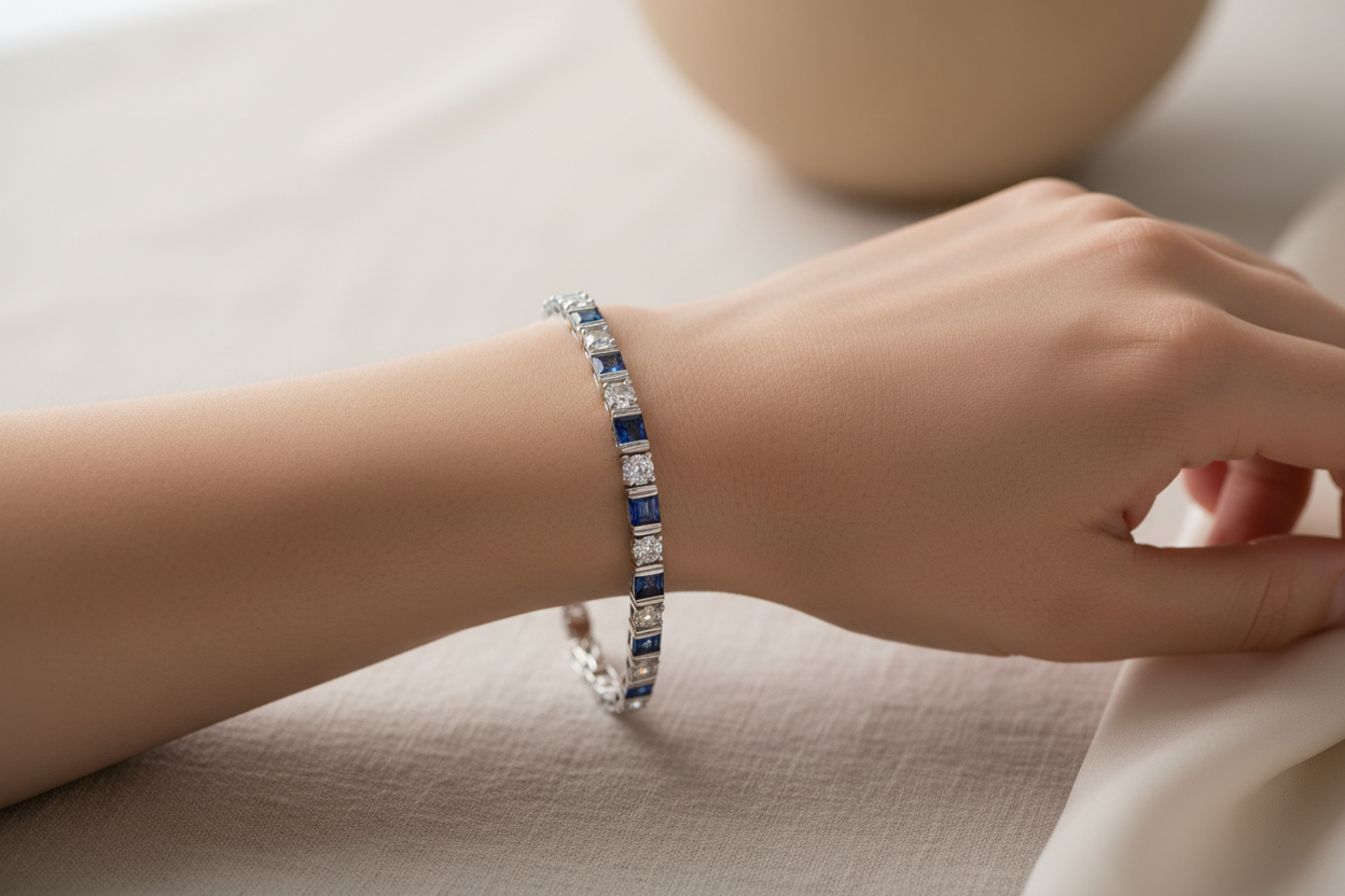 Sapphire Cubic Zirconia  Bracelet