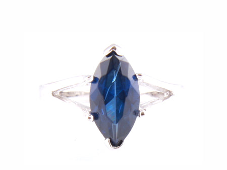 A Sapphire & White Cubic Zirconia Ring