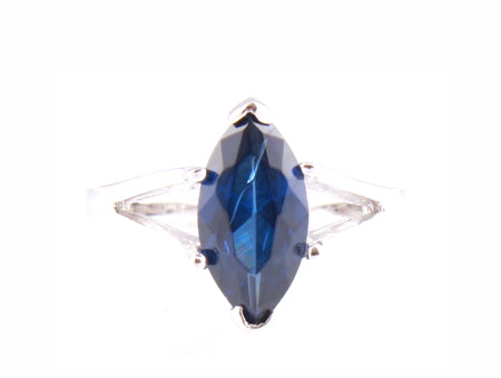 A Sapphire & White Cubic Zirconia Ring