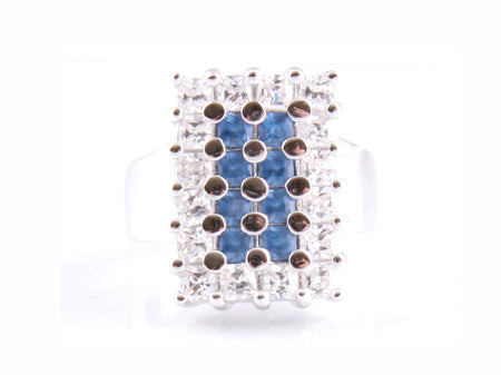 A Sapphire & White Cubic Zirconia Ring