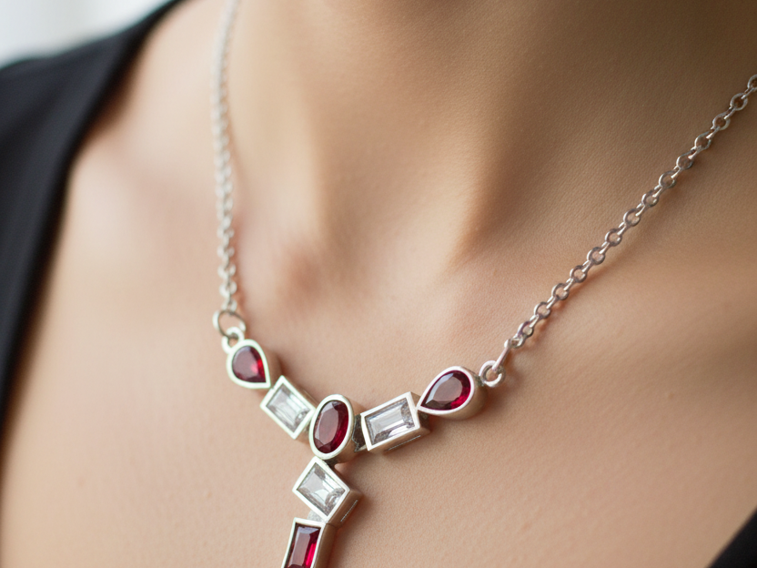 Ruby Cubic Zirconia Necklace