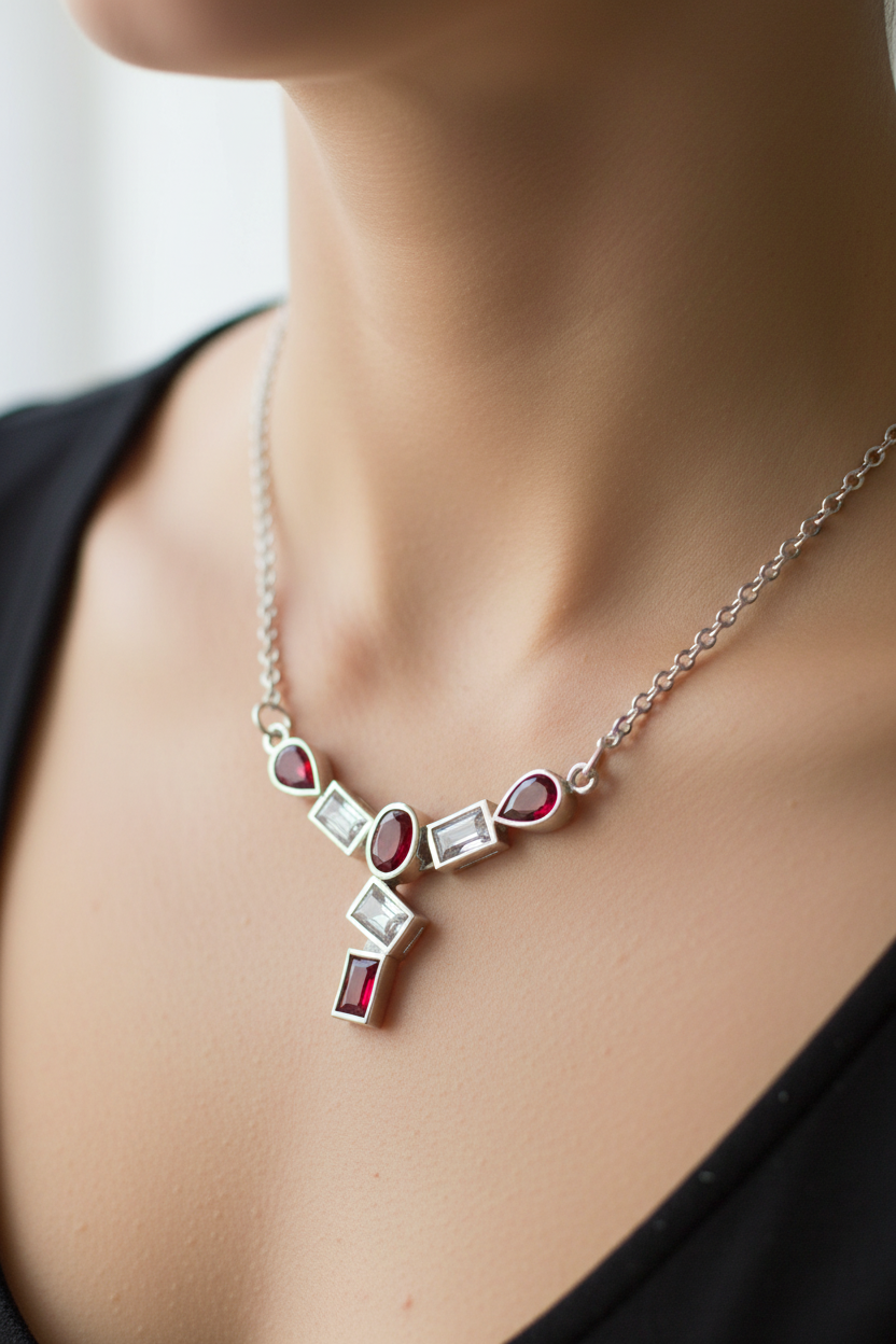 Ruby Cubic Zirconia Necklace