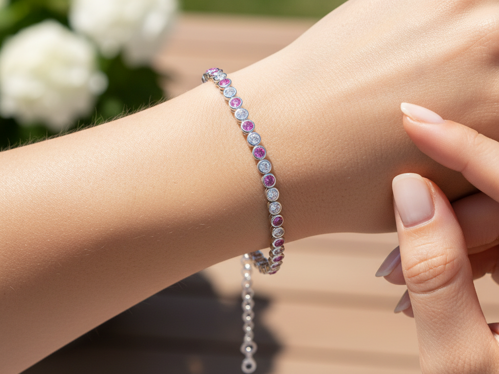 Ruby Cubic Zirconia Bracelet