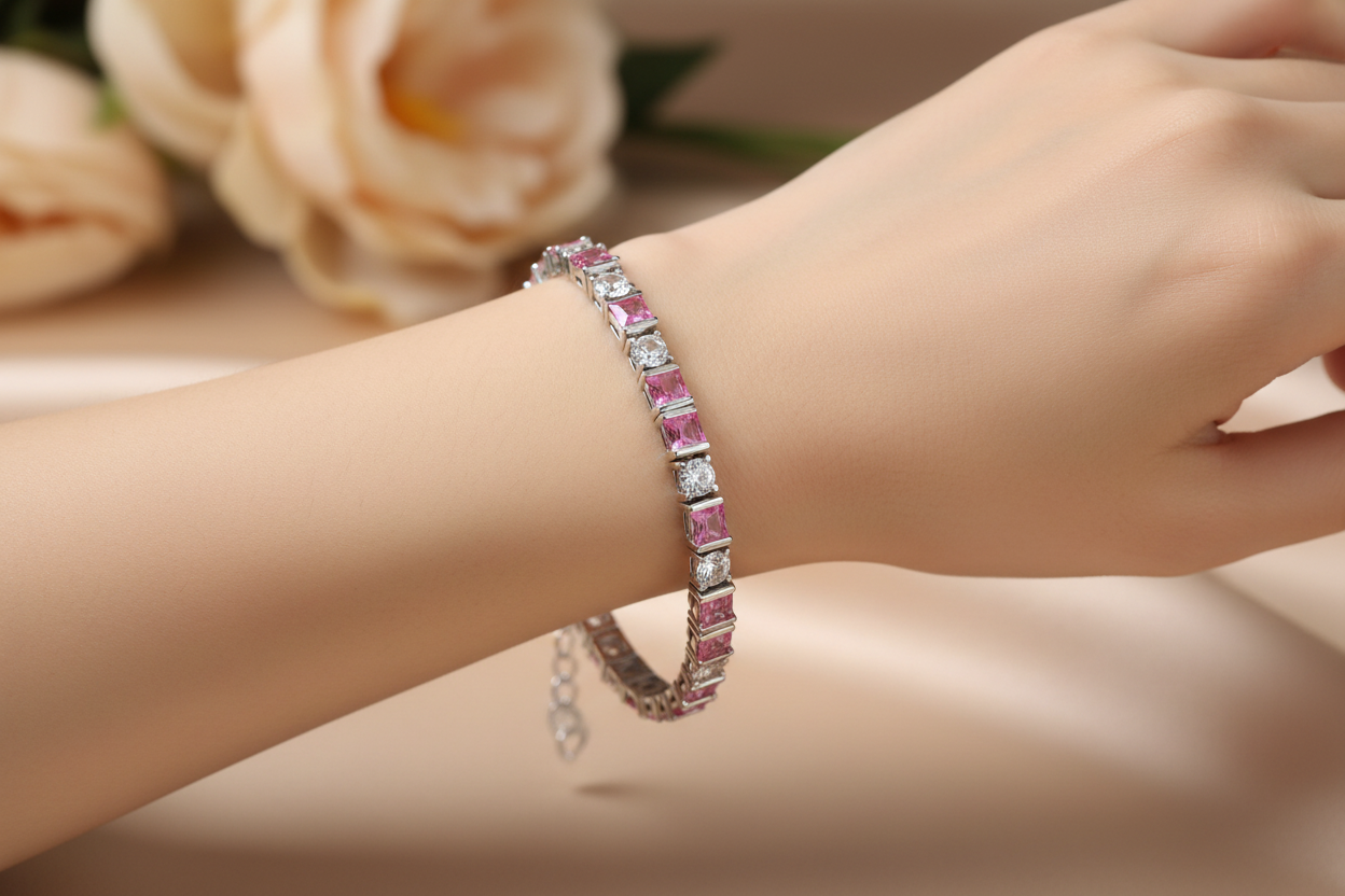 Ruby Cubic Zirconia Bracelet