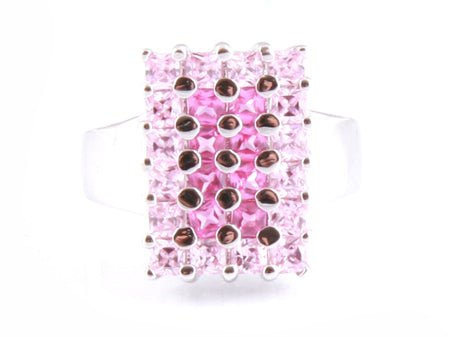 Pink & White Cubic Zirconia Ring