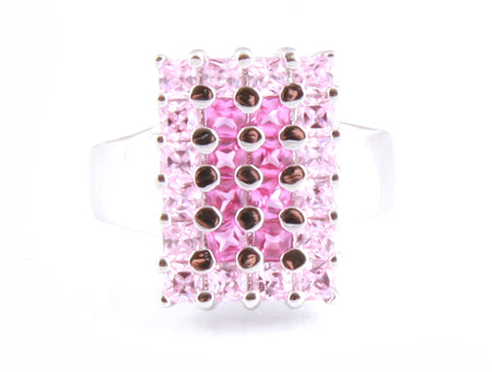 Pink & White Cubic Zirconia Ring