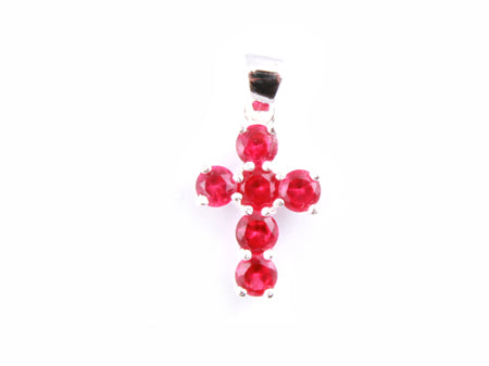A Ruby & White Cubic Zirconia Pendant.