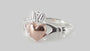 Claddagh Rose Gold Plated Silver Ring