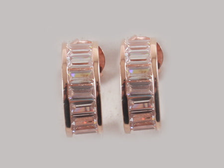 A Silver with Rose Gold Plate Earring