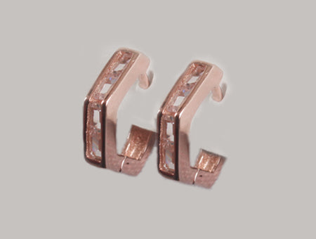 A Silver with Rose Gold Plate Earring
