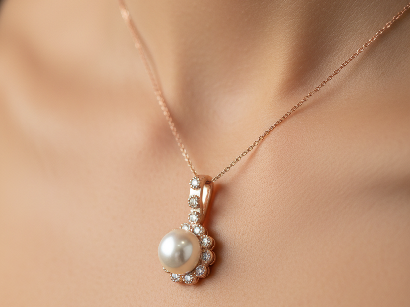 Rose Gold with Pearl Pendant