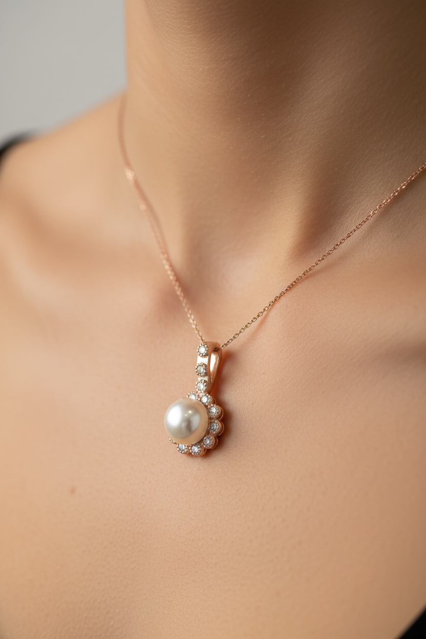 Rose Gold with Pearl Pendant