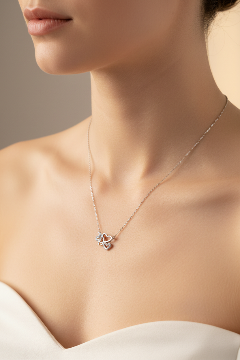 A White Cubic Zirconia Necklace.