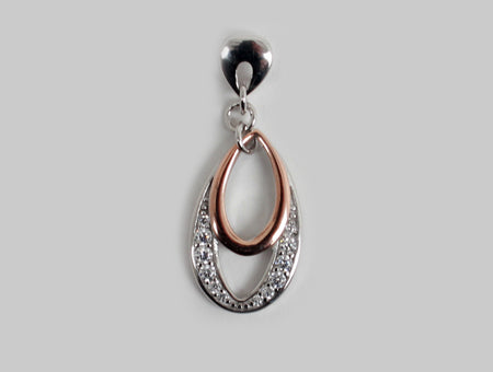 A Silver with Rose Gold Plate Pendant