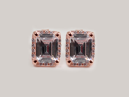 A Silver with Rose Gold Plate Earring