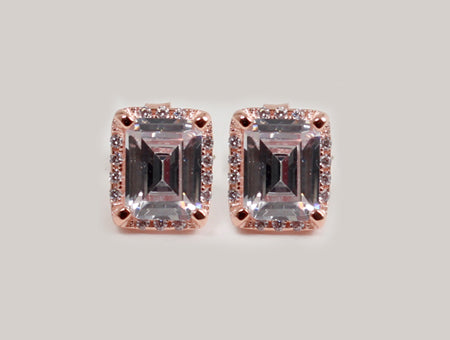 A Silver with Rose Gold Plate Earring
