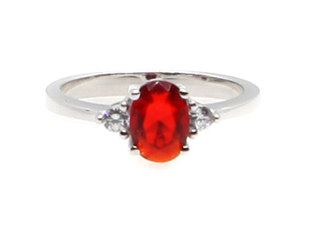 Garnet Cubic Zirconia Ring