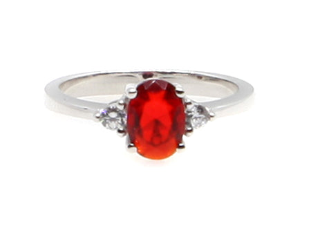 Garnet Cubic Zirconia Ring