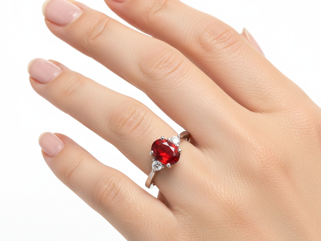 Garnet Cubic Zirconia Ring