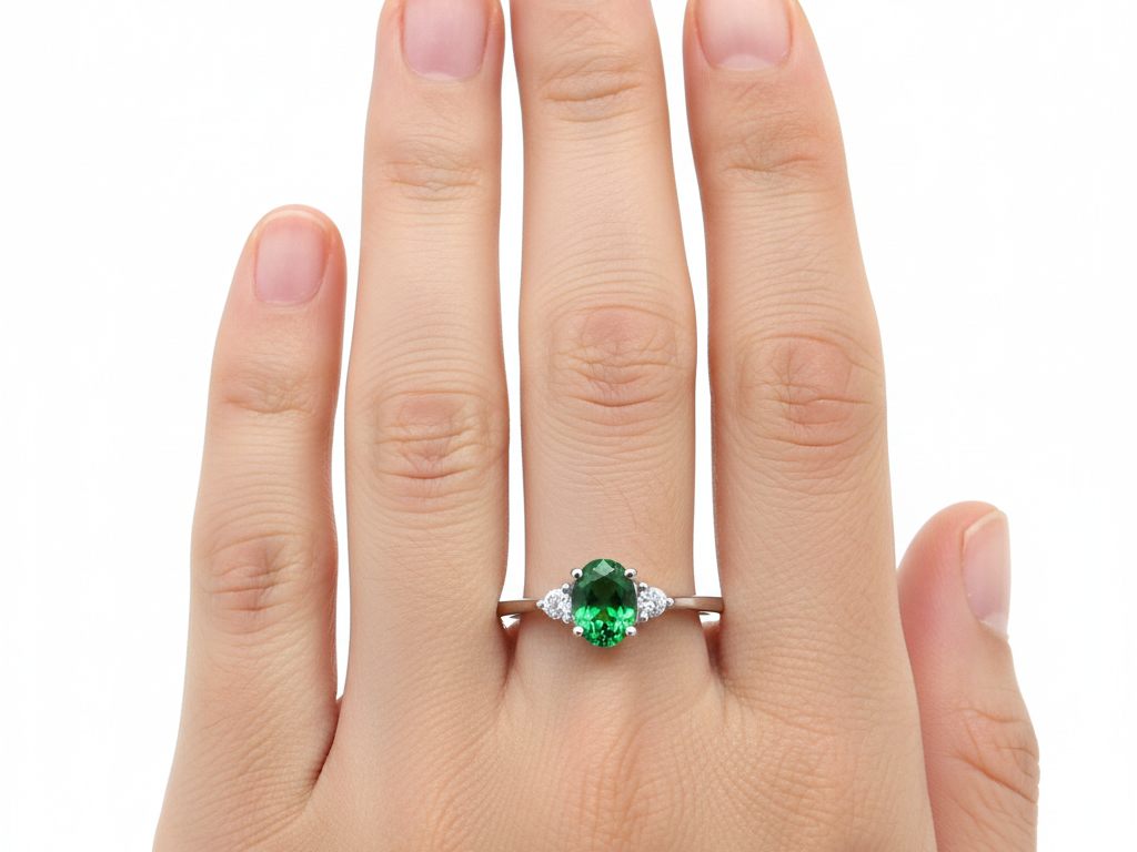 Emerald Cubic Zirconia Ring