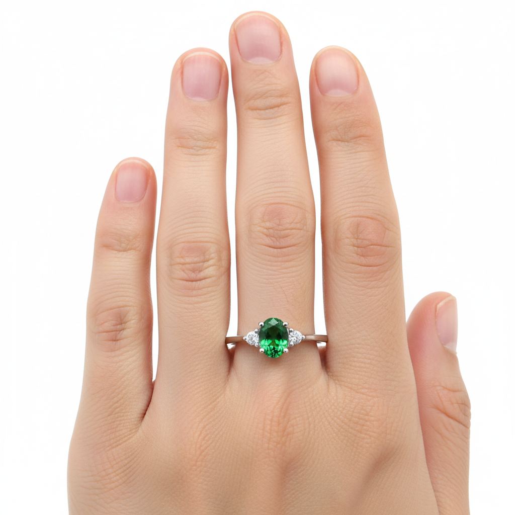 Emerald Cubic Zirconia Ring