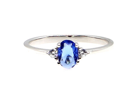 A Sapphire Cubic Zirconia Ring