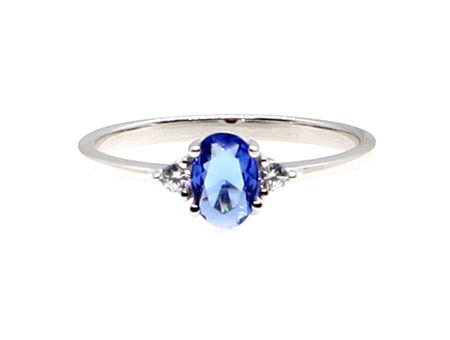 A Sapphire Cubic Zirconia Ring
