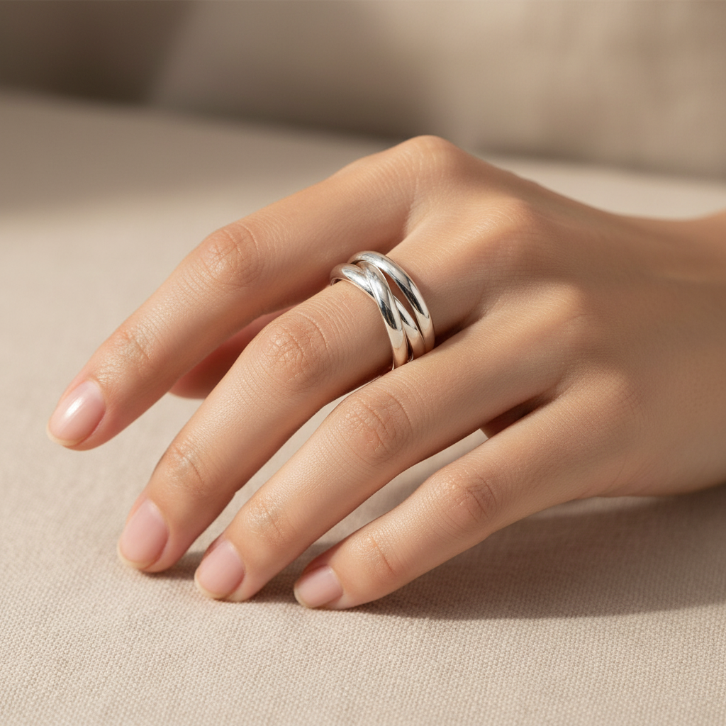 Silver Russian Wedding Ring L/W