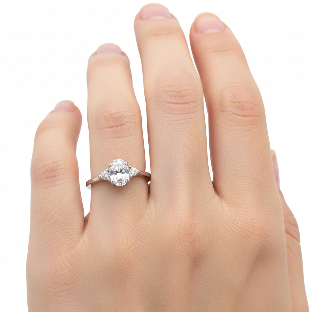 A White Cubic Zirconia Ring